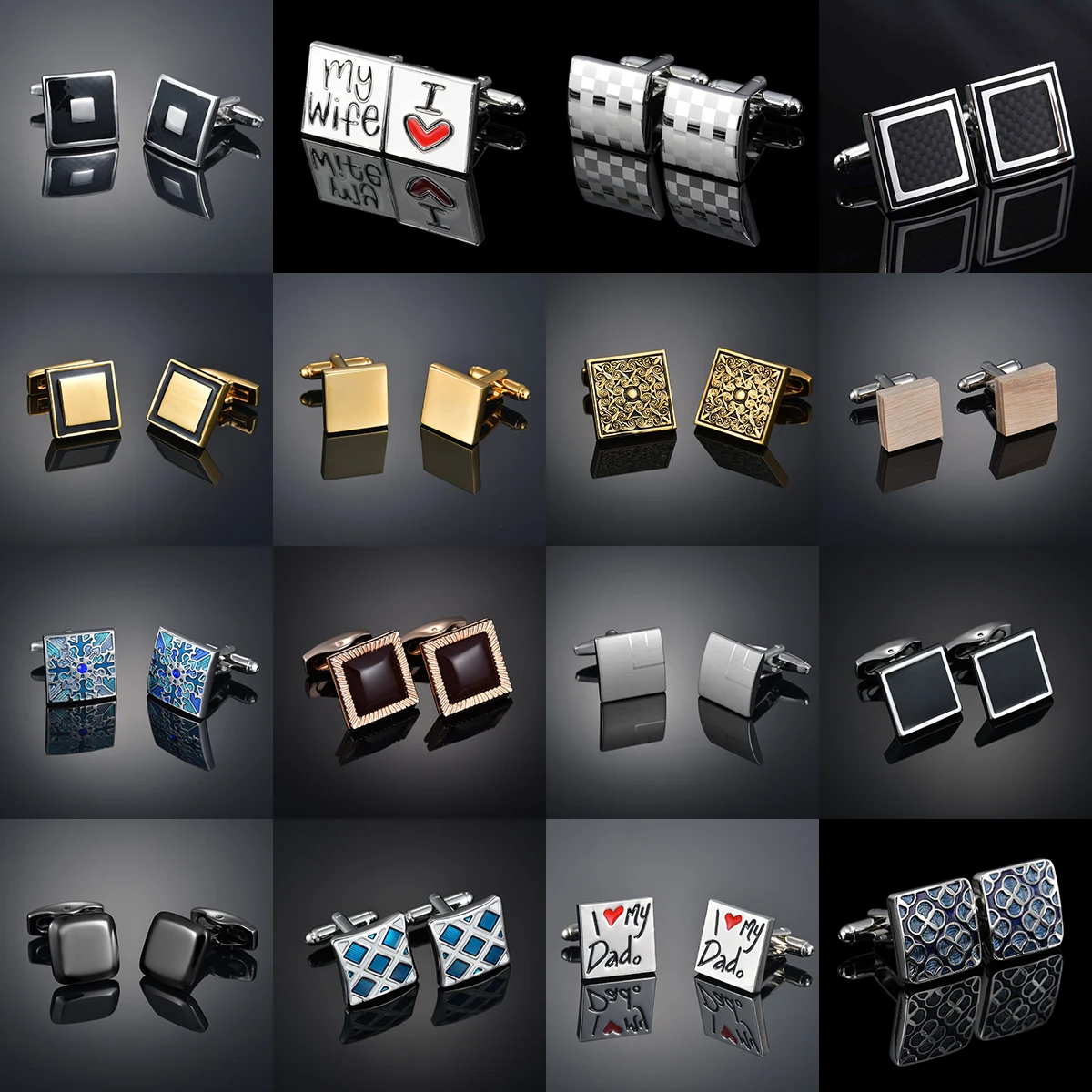 Роскошные легкие запонки для рубашки мужские круглые французского маникюра