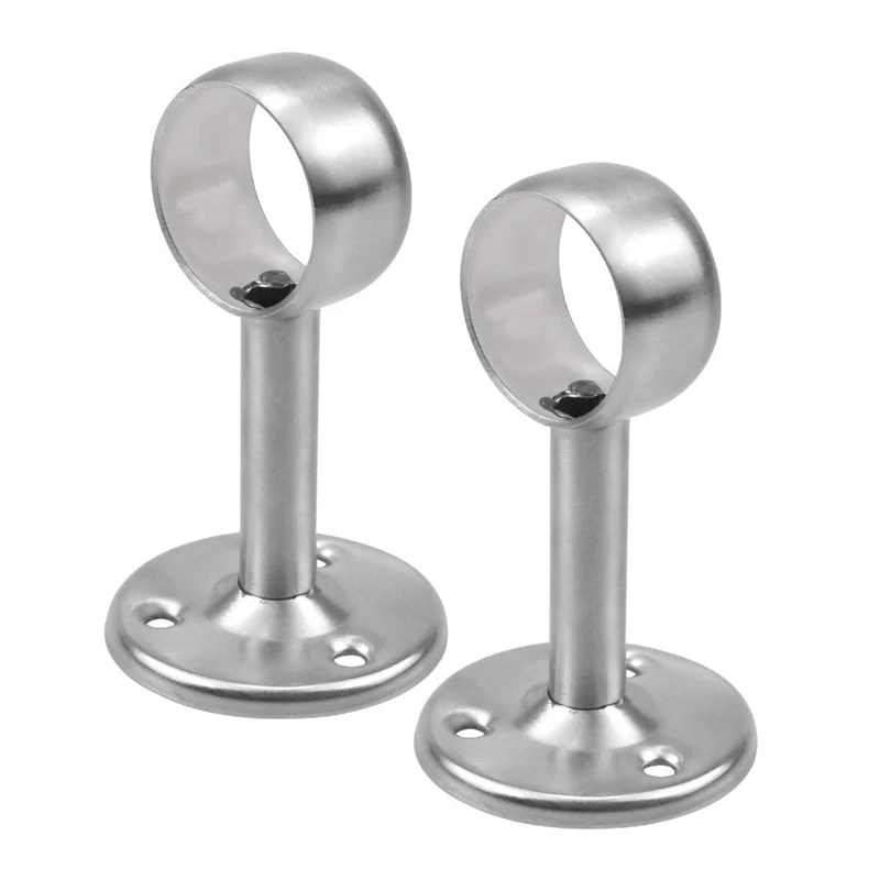 

2 Pieces Curtain Rod Holder, Stainless Steel Wardrobe Rod Holder Wardrobe Rod Holder with Screws and Expansion Hoses for Shower