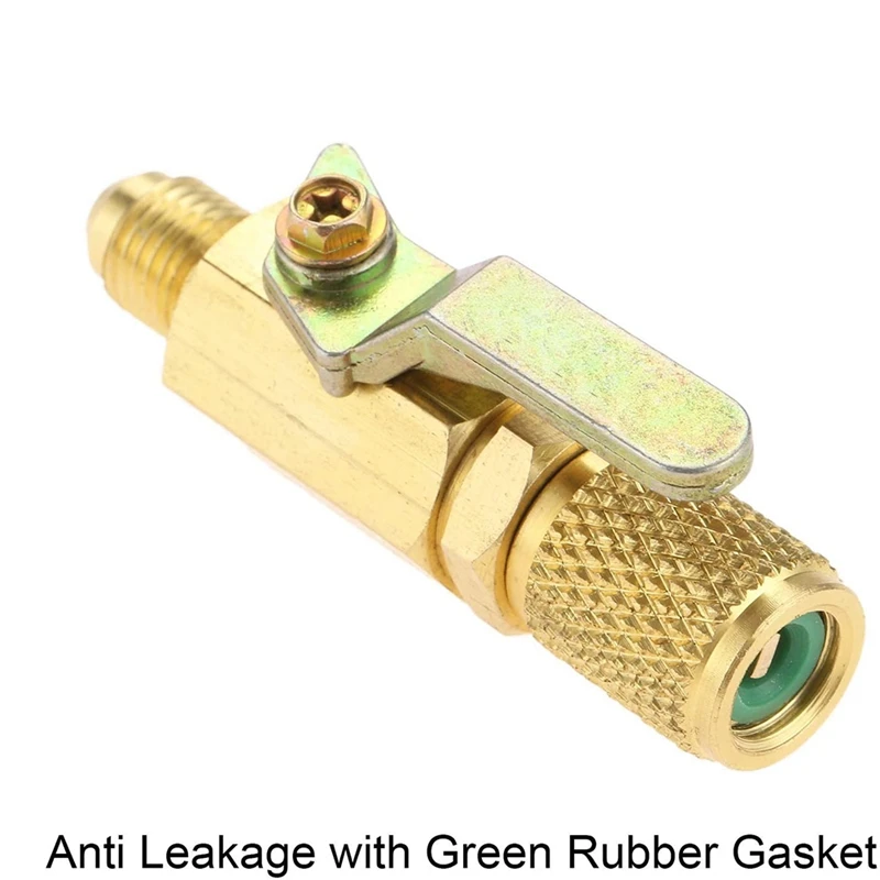 

Air Conditioner Ball Valve 1/4 Inch SAE Adapter and 1/4 Inch Valves Core Quick Coupler Access Tee,for R134A Refrigerant