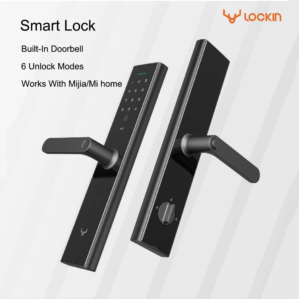 Promo Fingerprint Smart Door Lock Password NFC Key APP Unlock Bulit-in Doorbell Opening Detect Work With Mijia/mi home Smart Linkage