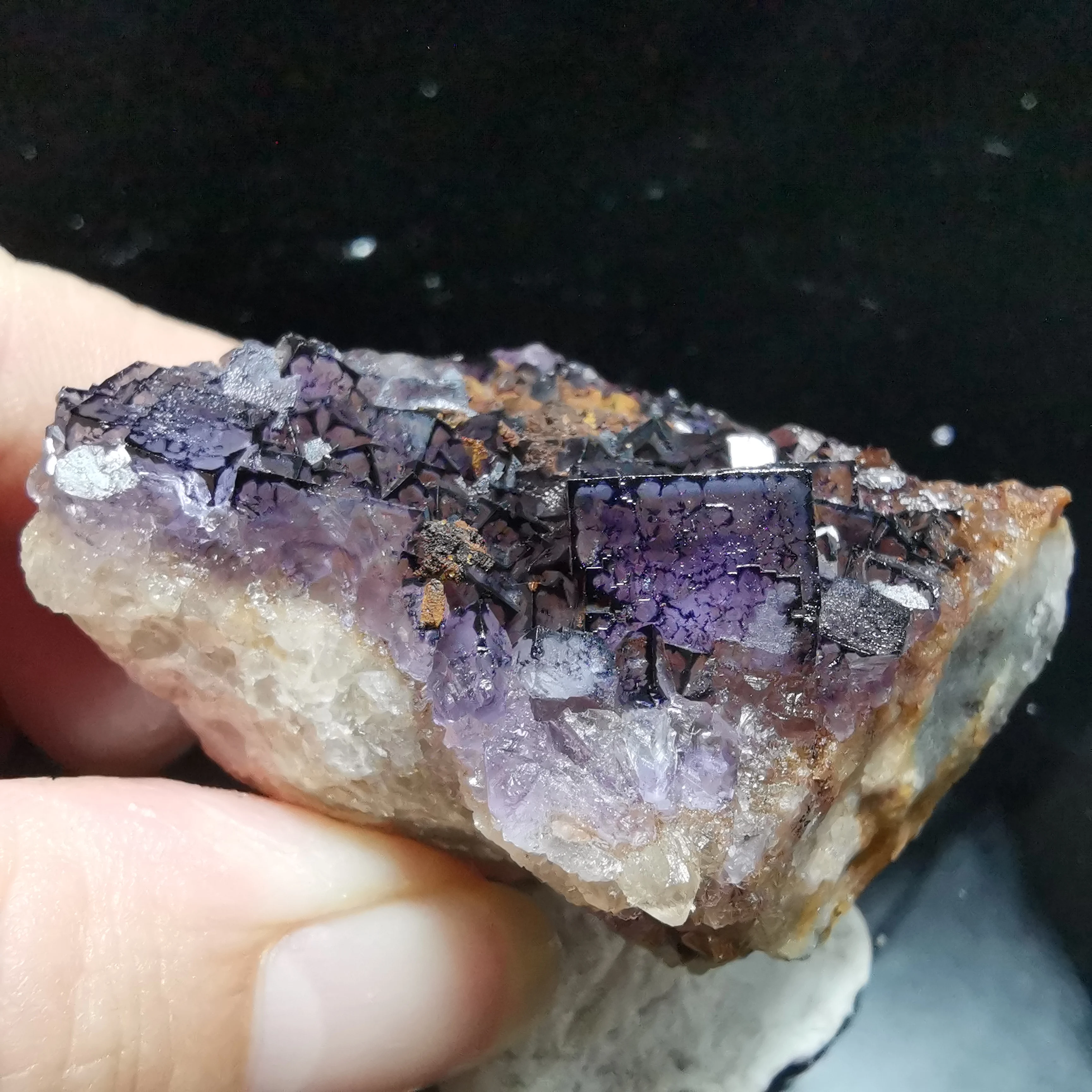 

68.6gNatural rare purple fluorite mineral specimen HEALING CRYSTAL QUARTZ GEM