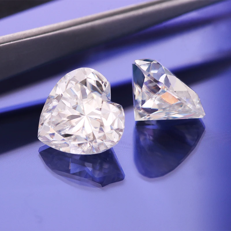 Заводские ювелирные изделия мосанит сердце вырез 5 карат D Цвет VVS 11 мм для