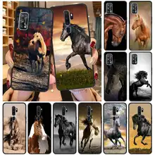 Running Horse Bag Fundas Phone Case For Oppo A52 A53 Silicon Soft TPU Black Cover For Oppo A9 2020 Luxury Shockproof Shell Coque
