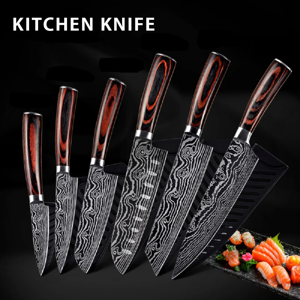 Кухонный нож профессиональные японские шеф ножи из нержавеющей стали резец для