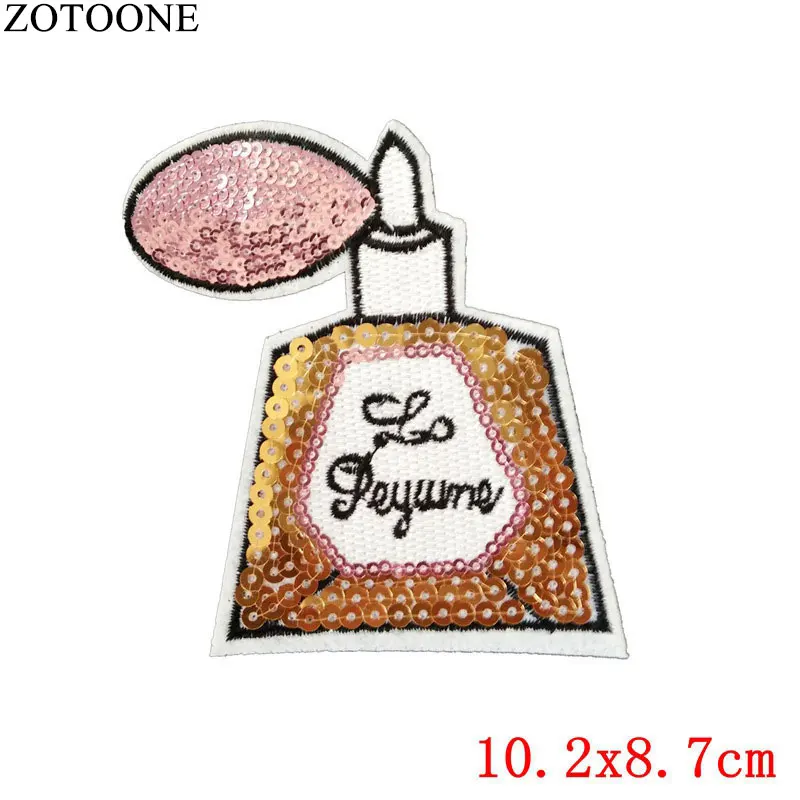 PE0243CT ZOTOONE блестки милое сердце патч для одежды вышивка патчи Аппликации для куртки одежда значки железные наклейки аппликация - Цвет: PE0243CT