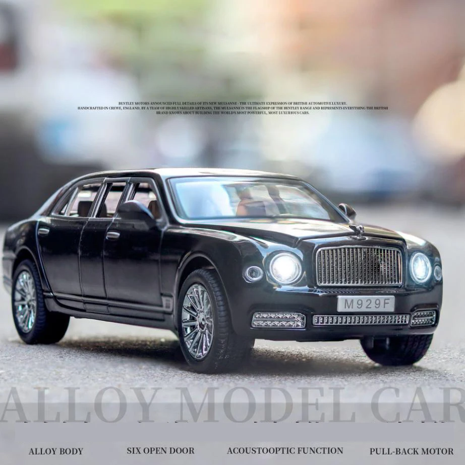Лидер продаж масштаб 1:24 автомобильные колеса Bentleying Mulsanne тянущаяся металлическая