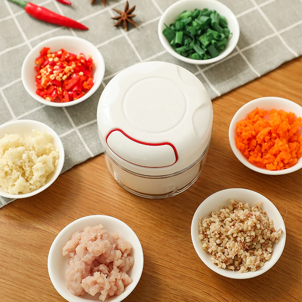 

200ML Vegetables child food Meat Grinder Manual Food Chopper Multifunction Kitchen Garlic Cutter Fruit Twist Crusher Press Quick