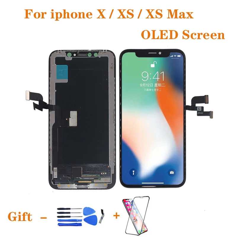 OLED AAA Display For iphone X XS XS MAX LCD Display Touch Screen Glass Panel Digitizer Assembly With 3D Touch Screen