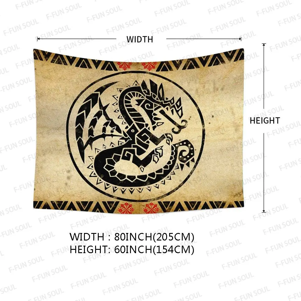 Скатерть с драконом загадочная Азия миф викинги медитация Художественное