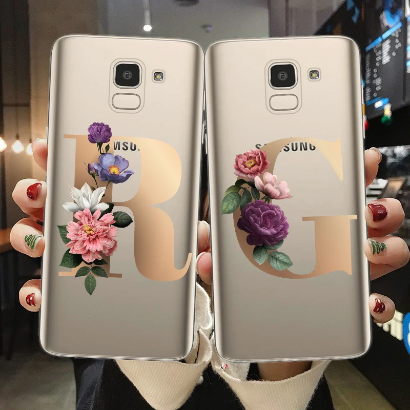 Мягкий чехол для телефона из ТПУ с цветочным рисунком Samsung J3 J5 J6 2016 2017 J4 Plus 2018 |