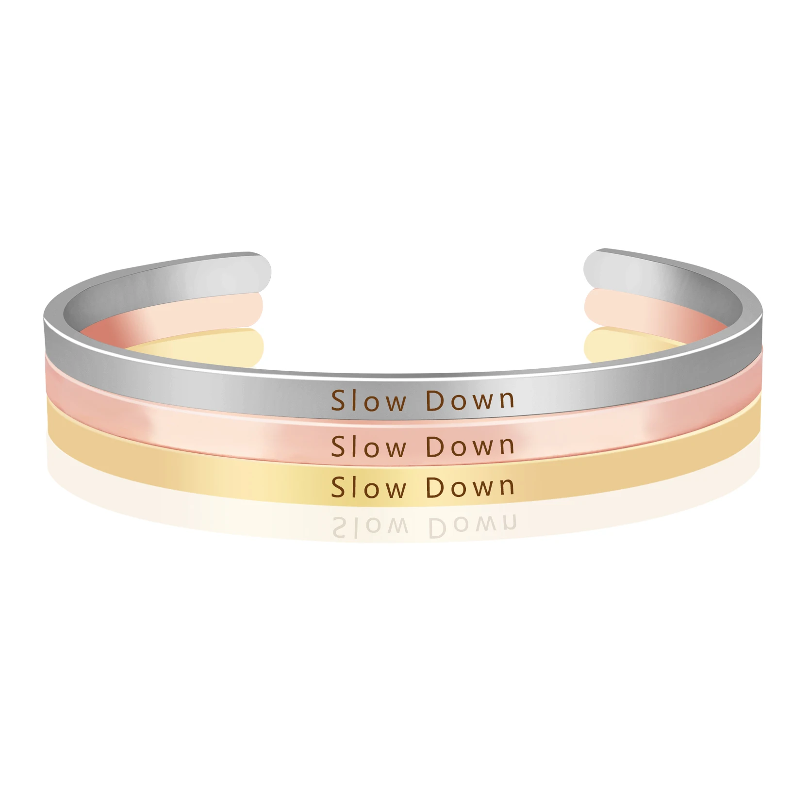 Браслет манжета с выгравированными цитатами|Браслеты| |