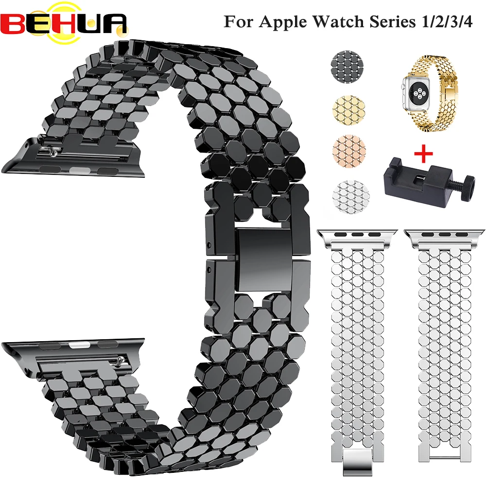 Ремешок для часов Apple Watch 42 мм серии 4 3 2 ремешок из нержавеющей стали сменный ремешок браслет для iWatch 42 40 мм 44 мм 38 мм ремешок