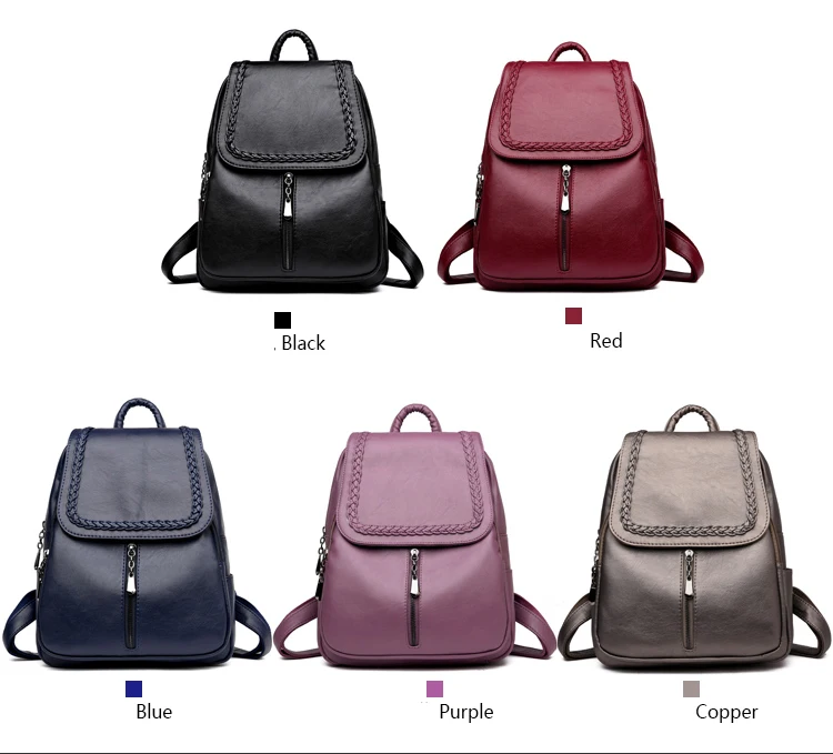 Women Backpack High Quality sheepskin Fashion Backpacks School Bags For Teenage Girls Anti Theft Backpack Bag For Women mochila