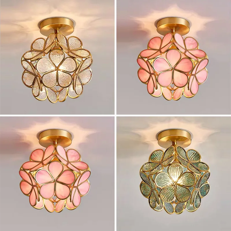 

Petal Creative All Copper Ceiling Lamp Light Luxury Aisle Corridor Lamp Off The Lamp Into The Foyer Lamp Modern Lighting