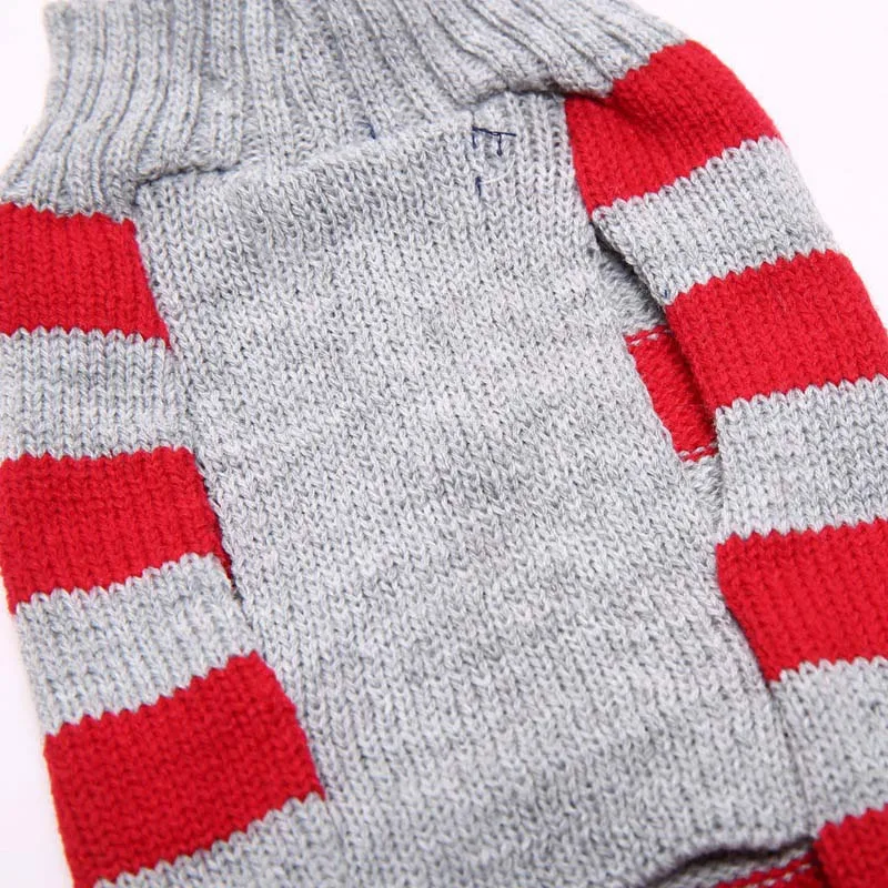 Женская одежда для собак свитер в полоску теплая куртка мягкая трикотажная