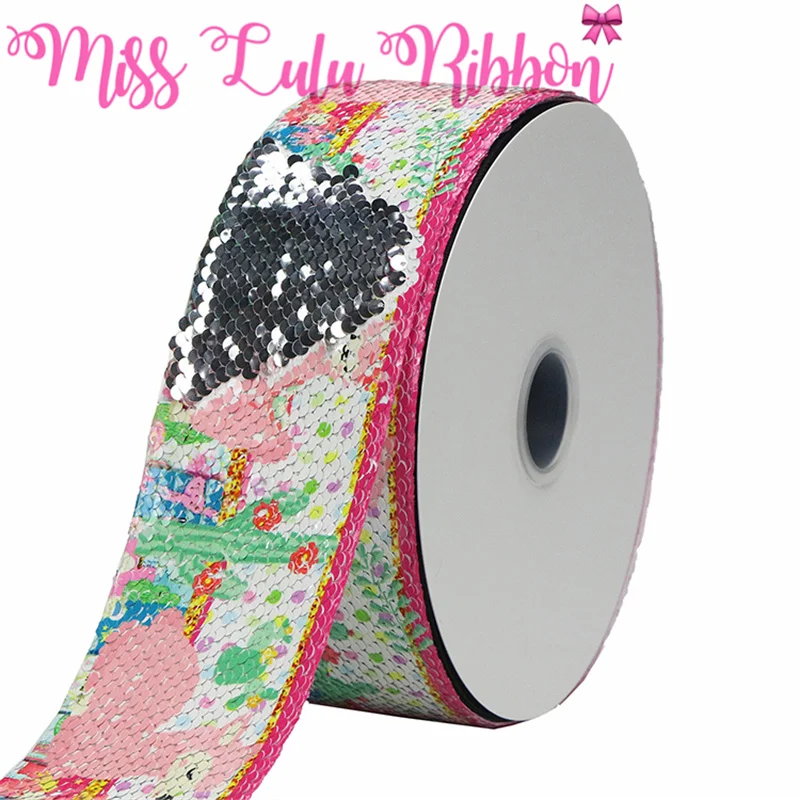 Бант для волос с фруктами мороженым альпакой розовым фламинго двусторонними