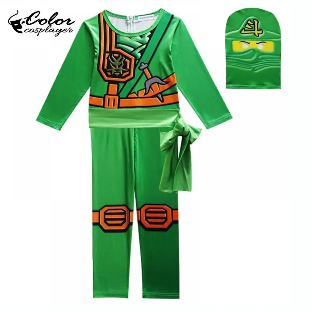 Цветные костюмы для косплея ниндзя детские яркий костюм карнавала вечерние