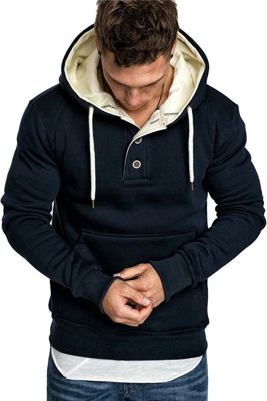 

New Fashion Men's Long Sleeve Hooded Hoodies Male Casual Winter Keep Warm Thick Sweatshirt Outwear Plus Size