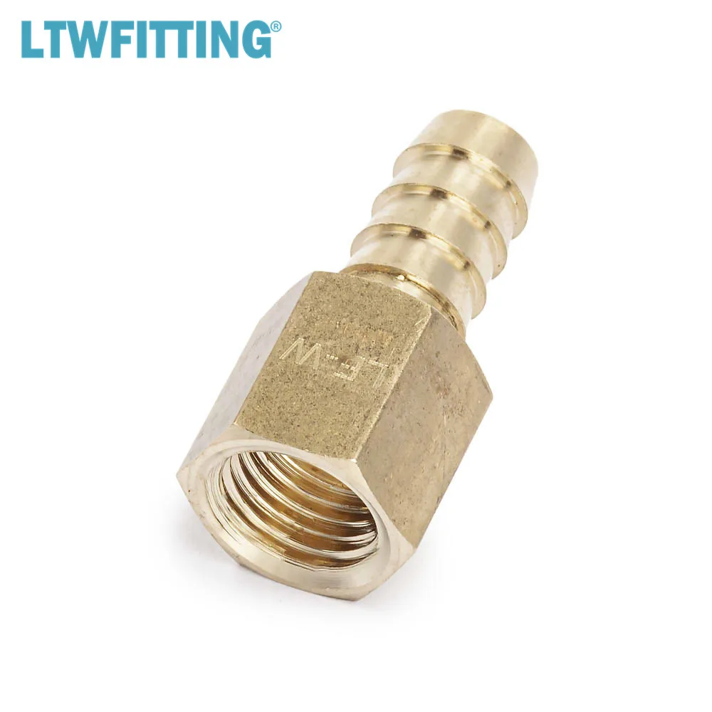 LTWFITTING Brass Fitting Coupler / Adapter 3/8&quot Hose Barb x 1/4&quot Female NPT Fuel Gas | Обустройство дома