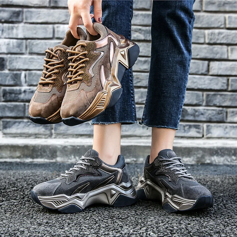 Новые женские кроссовки на толстой подошве повседневная универсальная обувь в