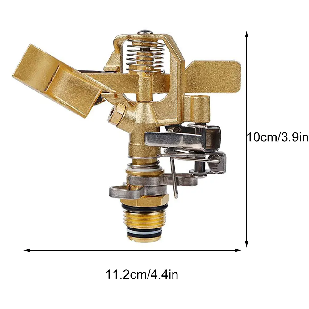 

1/2 Brass Impact Sprinkler Adjustable 360 Degree Heavy Duty Sprinkler Head With Nozzles Garden Irrigation For Agriculture Farm