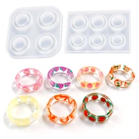 46 grid rings shape silicone epoxy mold uv resin moulds for jewelry making diy dried flowers epoxy ring transparent resin ring