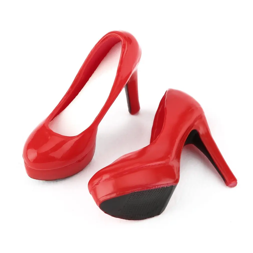 

TBLeague масштаб 1/6, женская кукла на высоком каблуке, красная, черная кожаная обувь, модель подходит для 12 дюймовых экшн-фигурок, куклы LAN3.0, аксе...