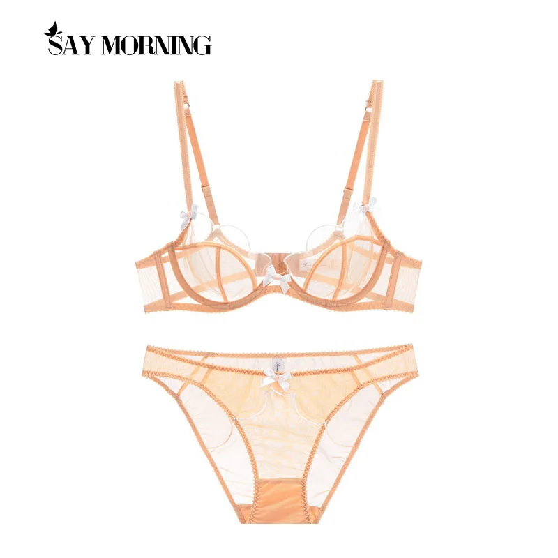Комплект женского нижнего белья SAY MORNING прозрачный бюстгальтер в форме лепестков