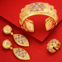 kellybola jewelry dubai luxury gorgeous zircon jewelry set ladies wedding banquet fashion accessories jewelry 3pcs 2021 new