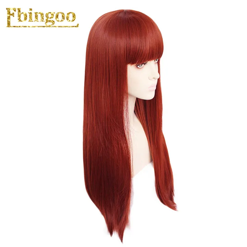 Ebingoo Hair cap+ белый высокотемпературное волокно Peruca Perruque натуральный прямой длинный синтетический парик с челкой для женщин