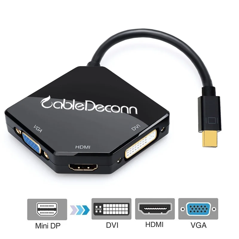 Док станция Thunderbolt 2 хаб мини порт дисплея к Hdmi Vga Dvi адаптер 3 в 1 многопортовый