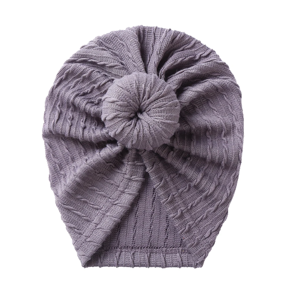 Boutique Round Bowknot Baby Hat Baby Girl Boys Beanies Toddler Ribbed Turban Bun Headbands Bonnet Infant Caps Newborn Winter Hat images - 6