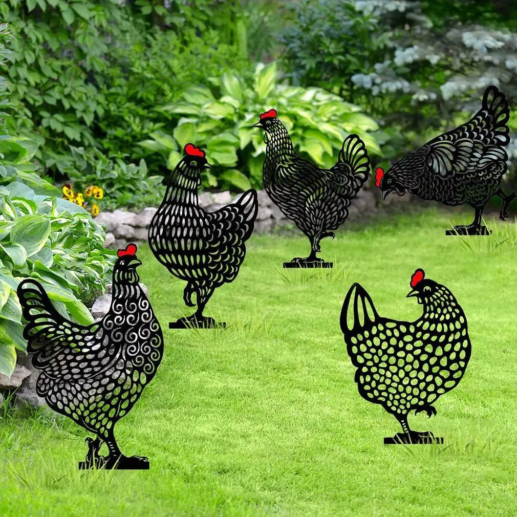 

Chicken Stakes Yard Art Garden Backyard Lawn Statues Hen Decor Gift Garden Decoration Garden Ornaments