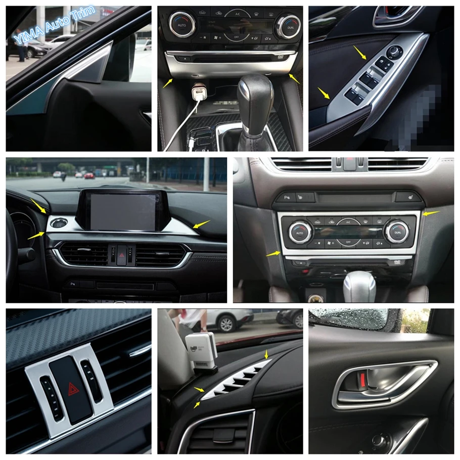 

Lapetus Inner Door Handle Bowl Frame / Front Triangle Pillar A Decoration Cover Trim For Mazda 6 2016 2017 Matte Interior Refit