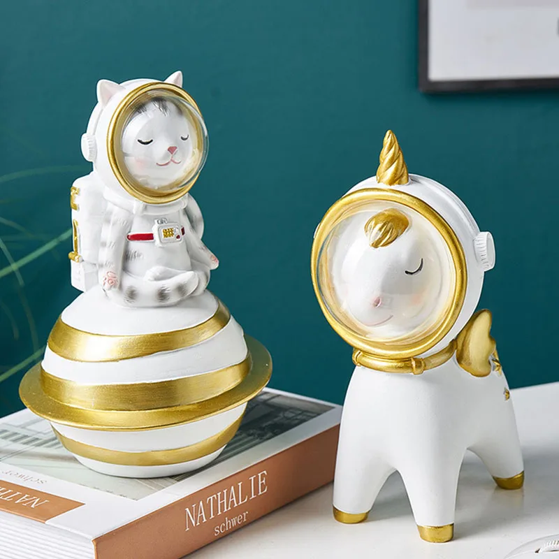 Скандинавские Миниатюрные модели Мультяшные животные космонавты