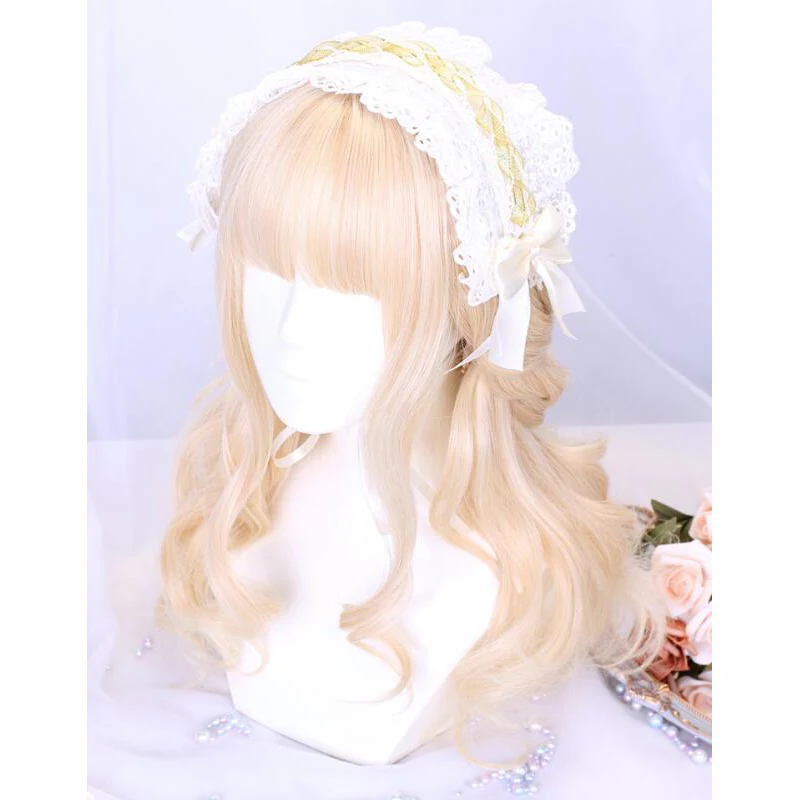Парик Лолита в стиле Харадзюку Сказочная волнистая кудрявая челка для косплея