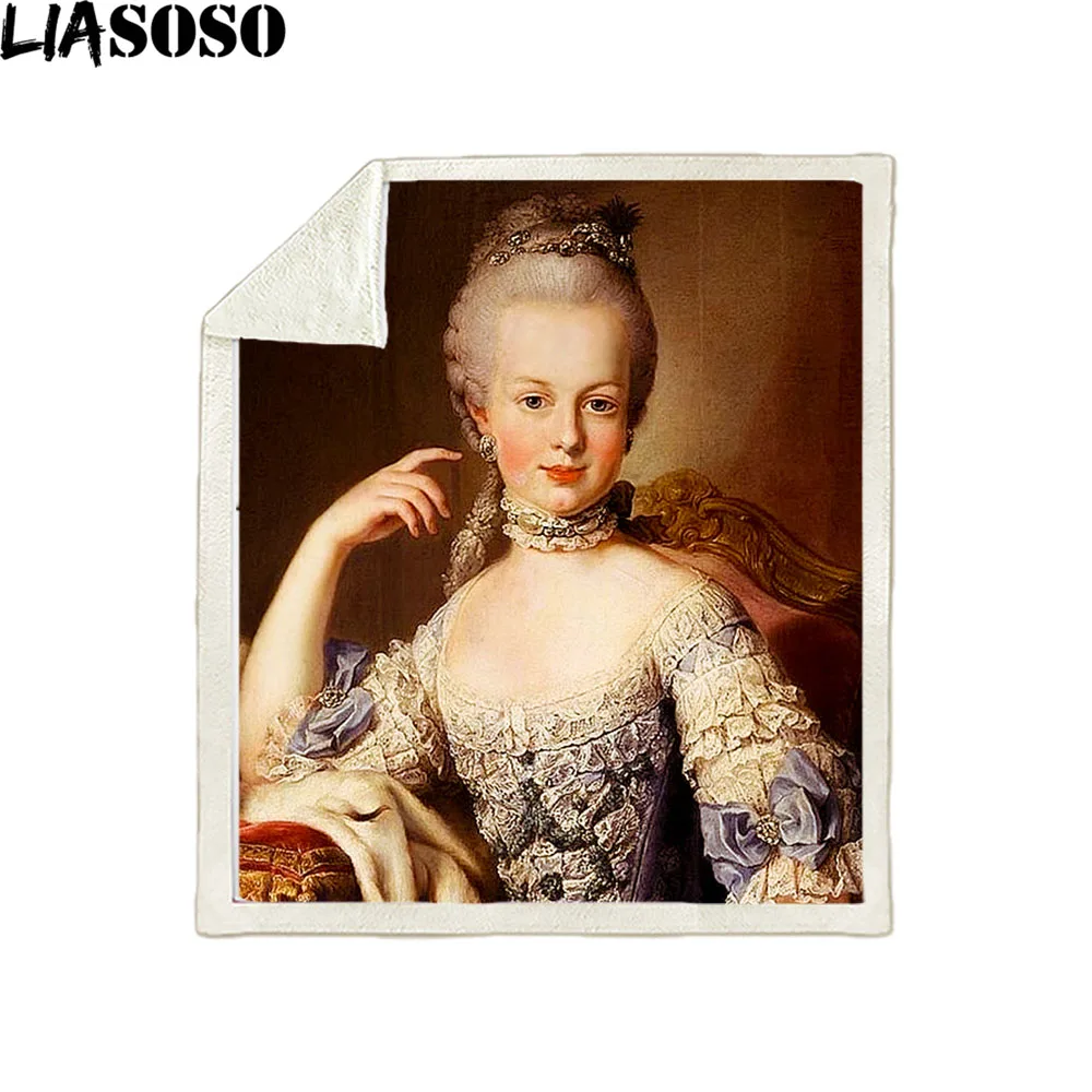 

LIASOSO Marie Antoinetter 3D Print Throw Blankets Plush Warm Flannel Napoleone Buonaparte Home Decor Guillotine Luxury Blanket
