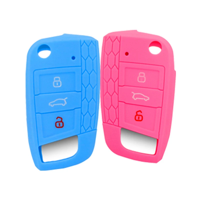 

Car Key Cover Silicone Case Shell Fob For Volkswagen VW Golf 7 Mk7 Skoda Octavia A7 For SEAT Leon Ibiza 3 Car-styling Key Case