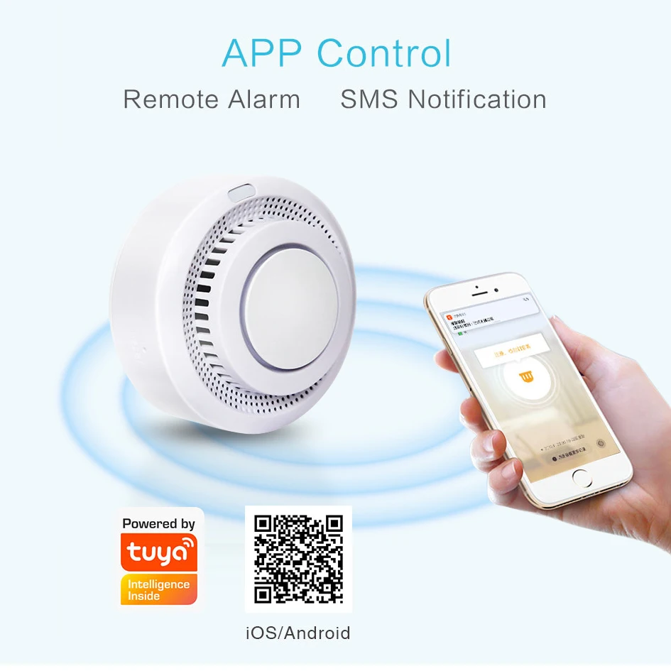 Детектор дыма AVATTO Smart WiFi датчик температуры с пожарной сигнализацией система