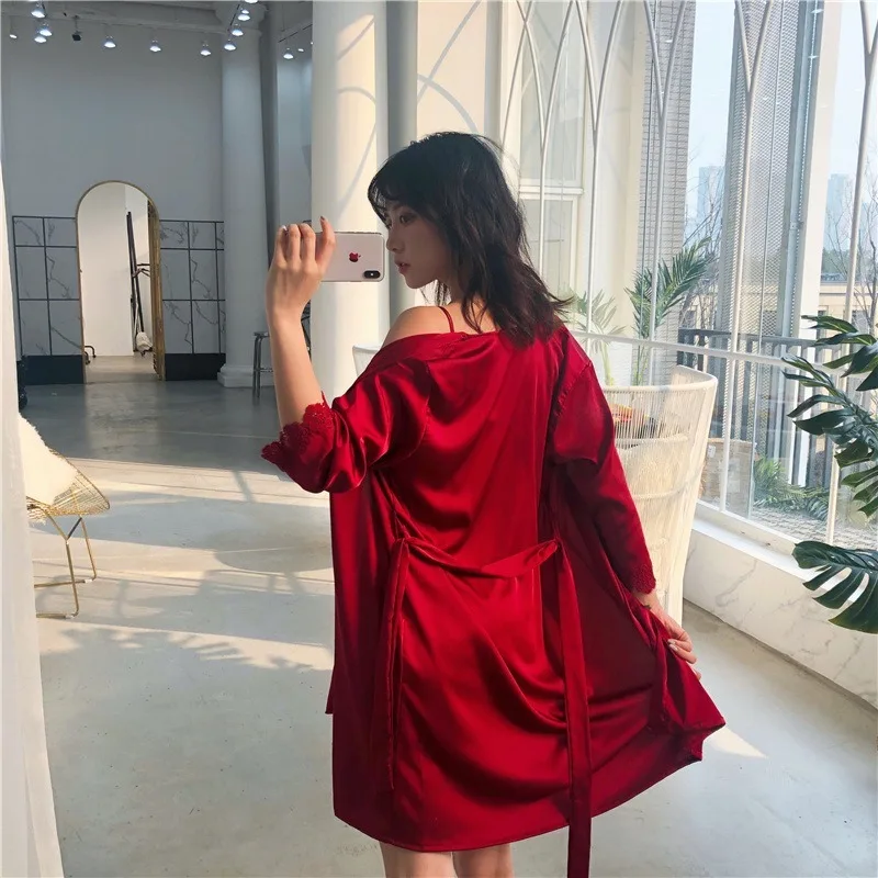 SIMISI женская ночная рубашка из вискозы однотонная кружевная сексуальная пижама с