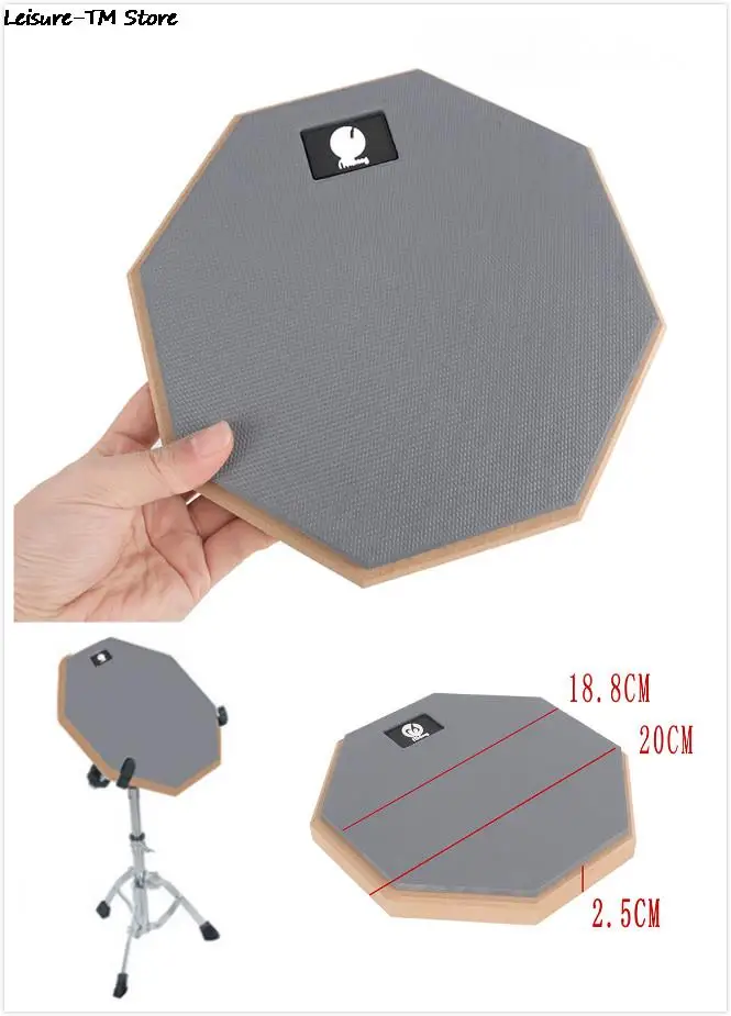 Портативный резиновый деревянный барабан для тренировок обучающий музыкальные