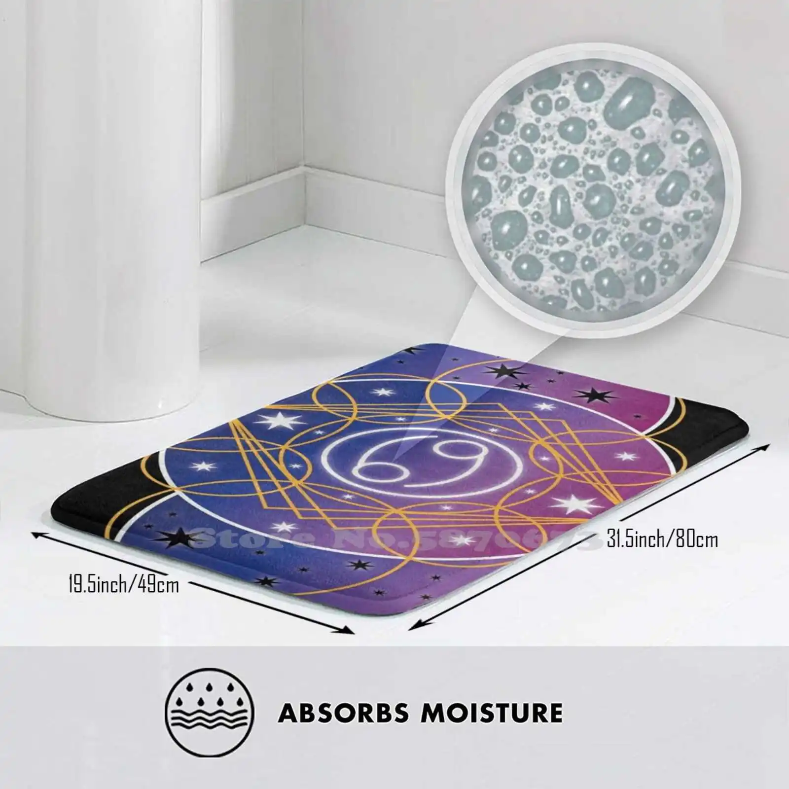 Коврик со звездами и знаками рака коврик для ног домашний Зодиака раком небом