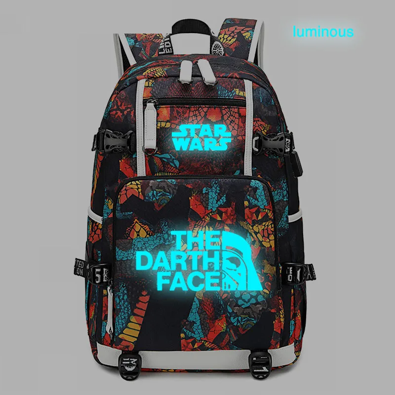 Style 22 Звездный рюкзак войны USB порт рюкзак сумка Змеиный узор школьники подростки школьная сумка дорожная сумка для ноутбука - Цвет: Style 22
