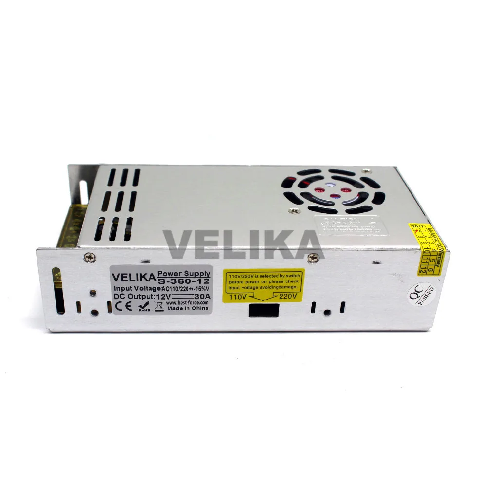 Одиночный выход DC источник питания 12V 30A 360W Трансформатор 110V 220V AC к DC12V для