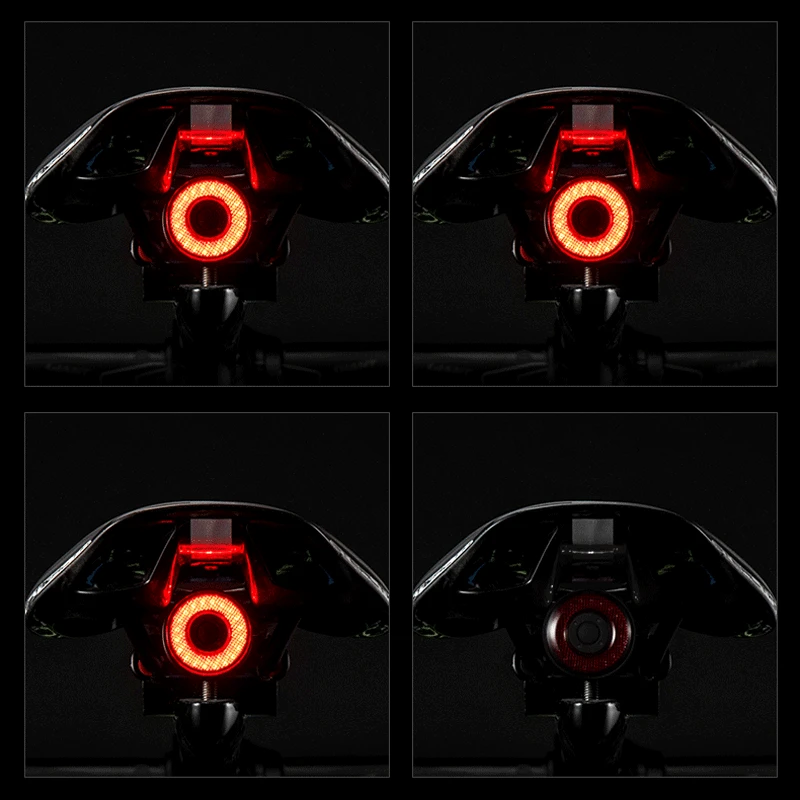 

ROCKBROS Bicycle Smart Auto Brake Sensing Light IPx6 Waterproof LED Charging Cycling Taillight Bike Rear Light Accessories Q5