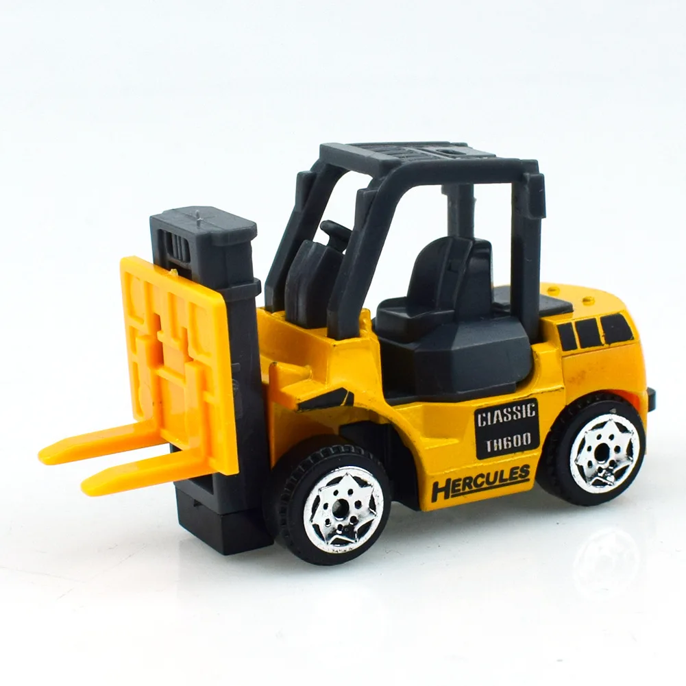 6PCS/set Children's toy sliding alloy engineering dump truck excavator road roller mixer forklift model | Игрушки и хобби
