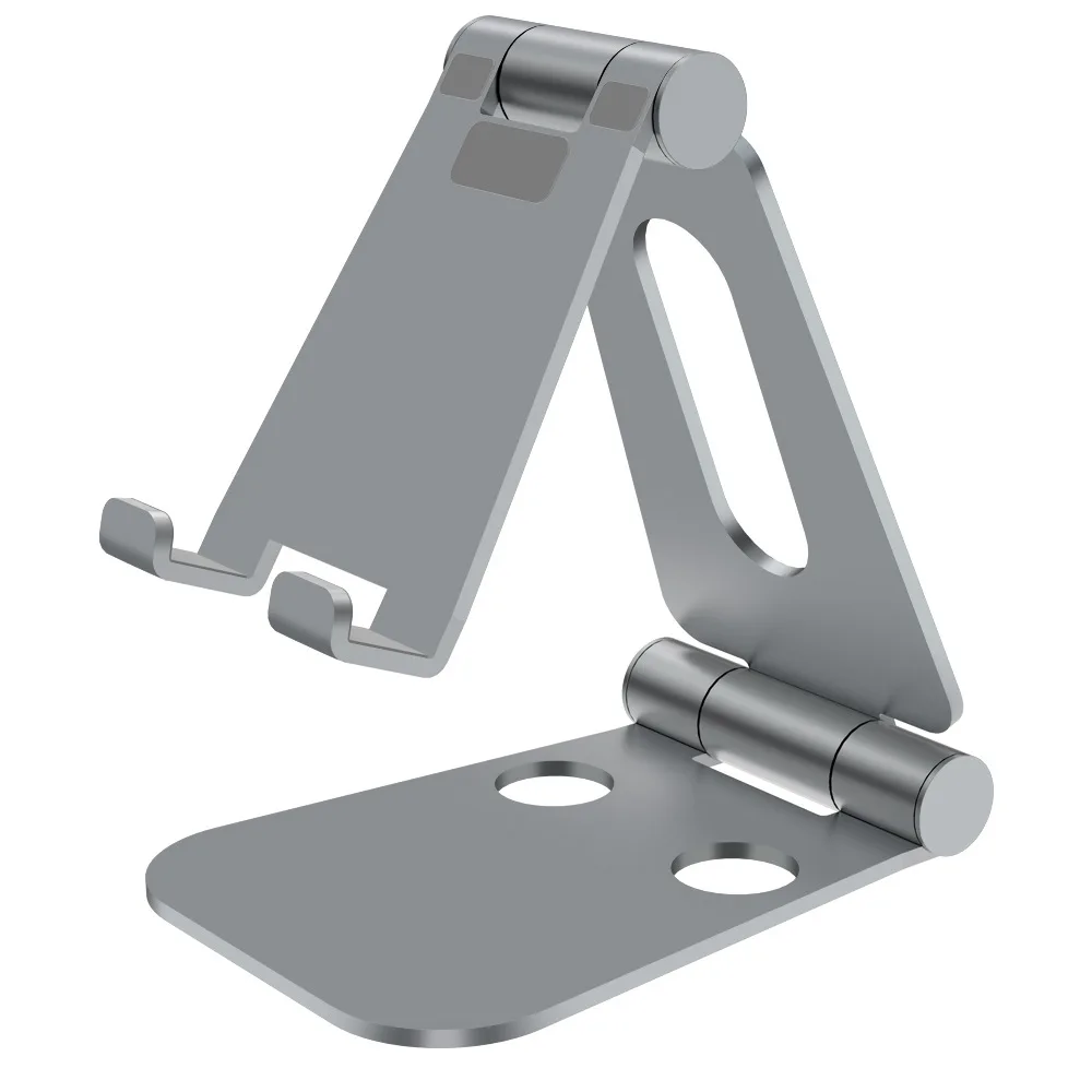 Tablet Stand Holder Folding Aluminum Multi-Angle Adjustment Holder Phone Stand Double-Folded Metal Portable Stand