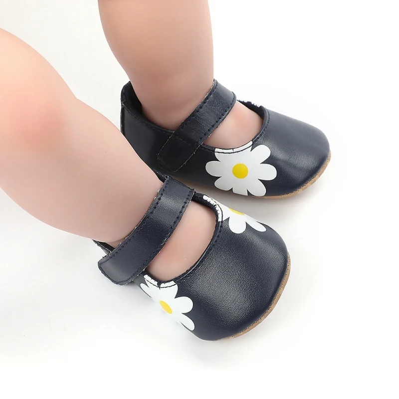 Hot Autumn Toddler Baby Girls Boys Casual Shoes Crib Shoes Leather Floral Slip On Baby Shoes images - 6