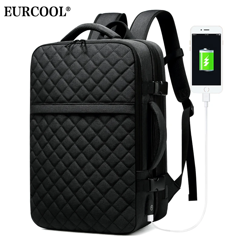 EURCOOL 2019 новый функциональный рюкзак для мужчин 15 6 дюймовый ноутбука USB зарядка