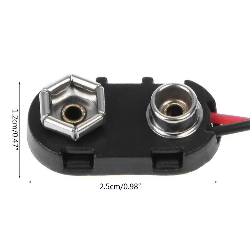 

PP3 9V Battery Clip Connector I Type Tinned Wire Leads 150mm Black Red